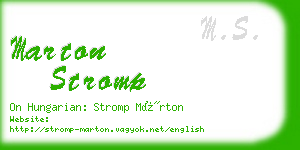 marton stromp business card